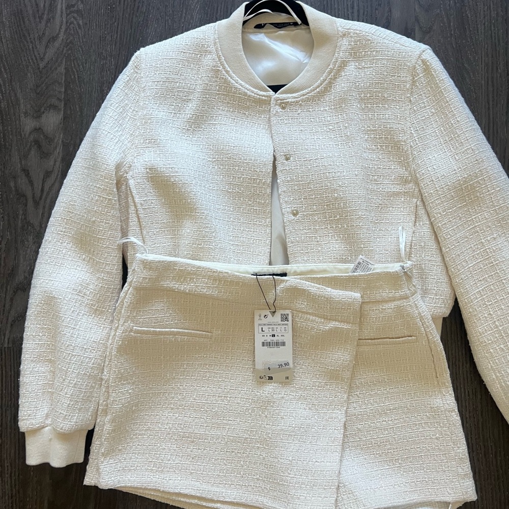 CUTE NWT ZARA CC INSPIRED TWEED SKORT SET
